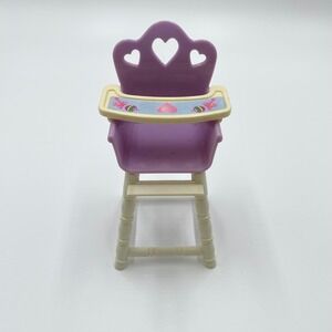 Simba Toy High Chair Doll Feeding Seat Purple Hearts Dollhouse Furniture 5.5"